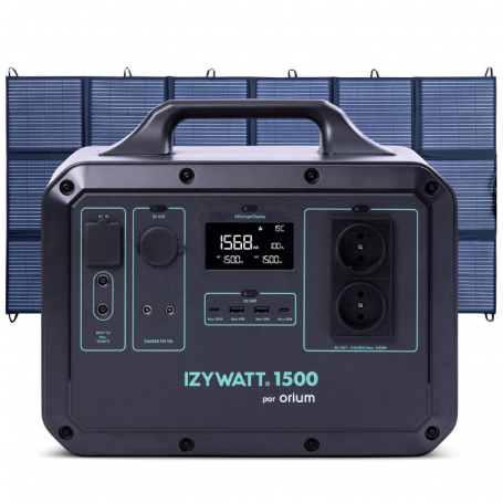 Pack générateur solaire LFP IZYWATT 1500 et panneau solaire 400